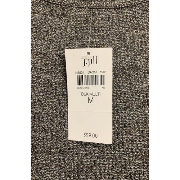 NWT J. Jill Wearever Collection Black Multi Long-Sleeve Midi Dress Size M - Picture 9 of 9